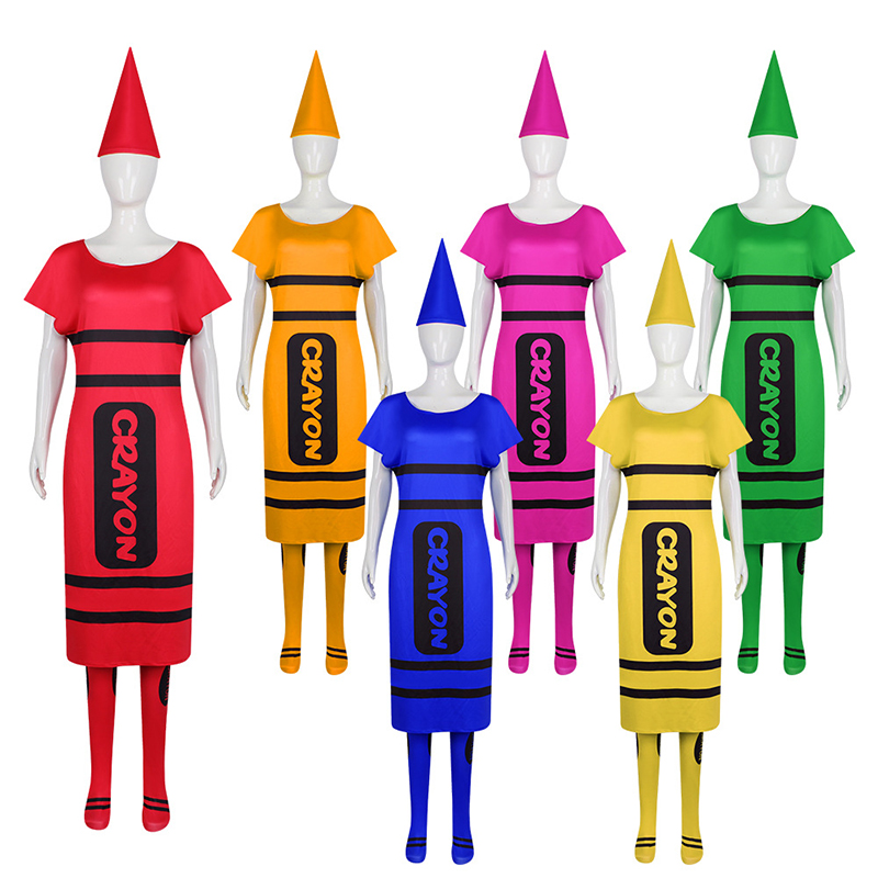 Women Fashion Reddit - Kostum Halloween Crayola Merah Ungu Biru