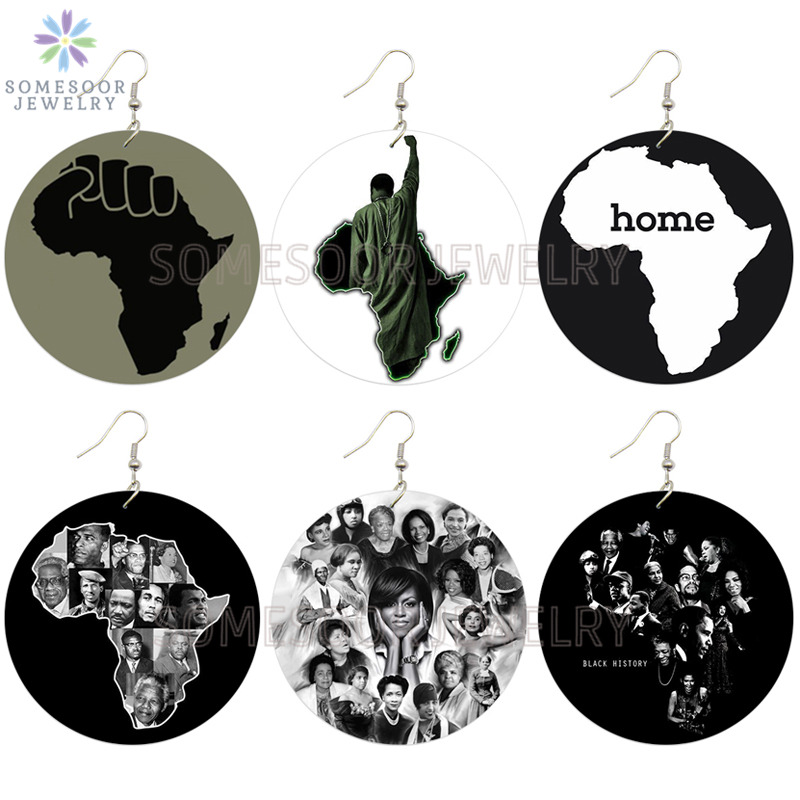 Women Fashion History - SOMESOOR Anting-Anting Drop Kayu Sejarah Afrika