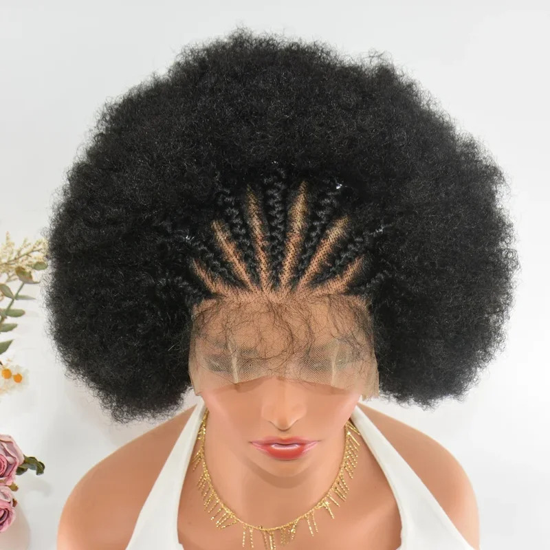 Women'S Fashion Leggings - Wig sintetis pendek keriting afro kepang