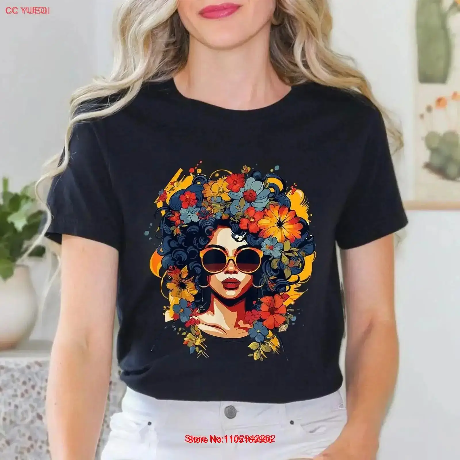Women Fashion History - Kaos Black History untuk Wanita, Motif