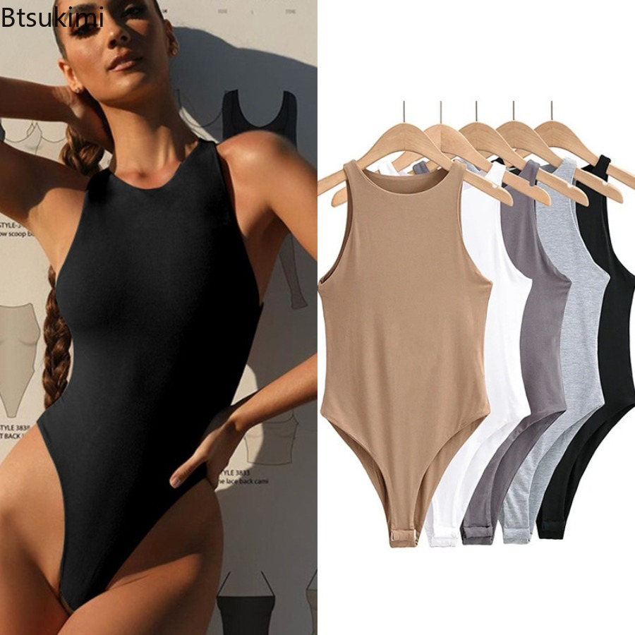 Women'S Fashion Leggings - Jumpsuit Tanpa Lengan Seksi Wanita Streetwear