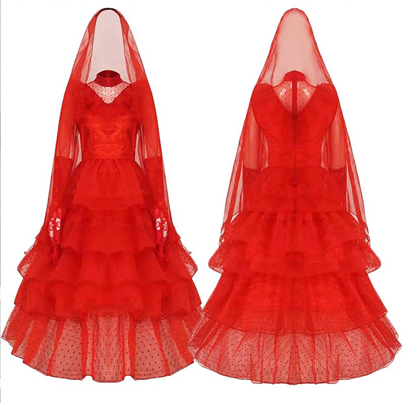 Women Fashion Reddit - Lydia Deetz kostum dengan sarung tangan,
