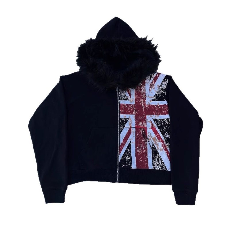 Women'S Fashion Uk 2025 - Hoodie Wanita dengan Kerah Bulu Imitasi