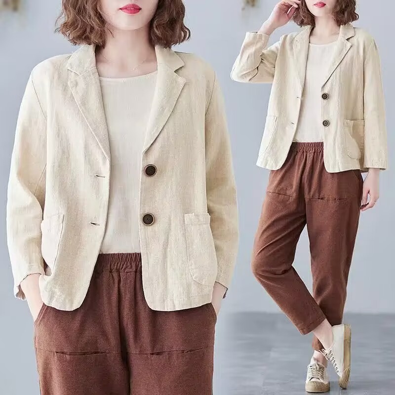 Blazer Women Oversized - Jaket Blazer Tipis Santai Wanita Musim