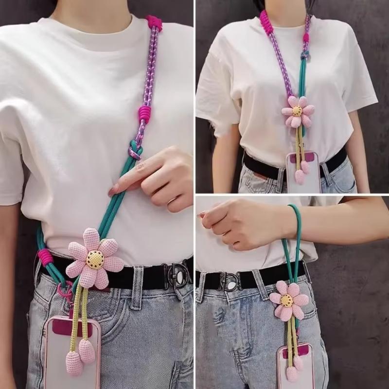 Women Fashion Drawing - 1 Buah Tali Lanyard Bunga Warna-warni