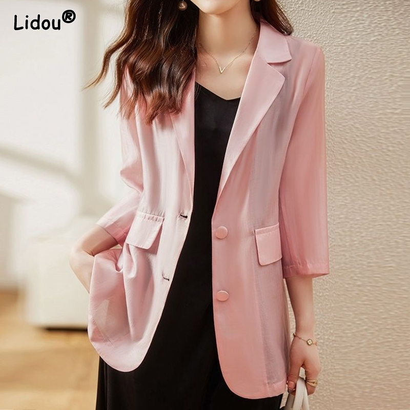 Blazer Women Oversized - 2023 baru musim panas modis temperamen