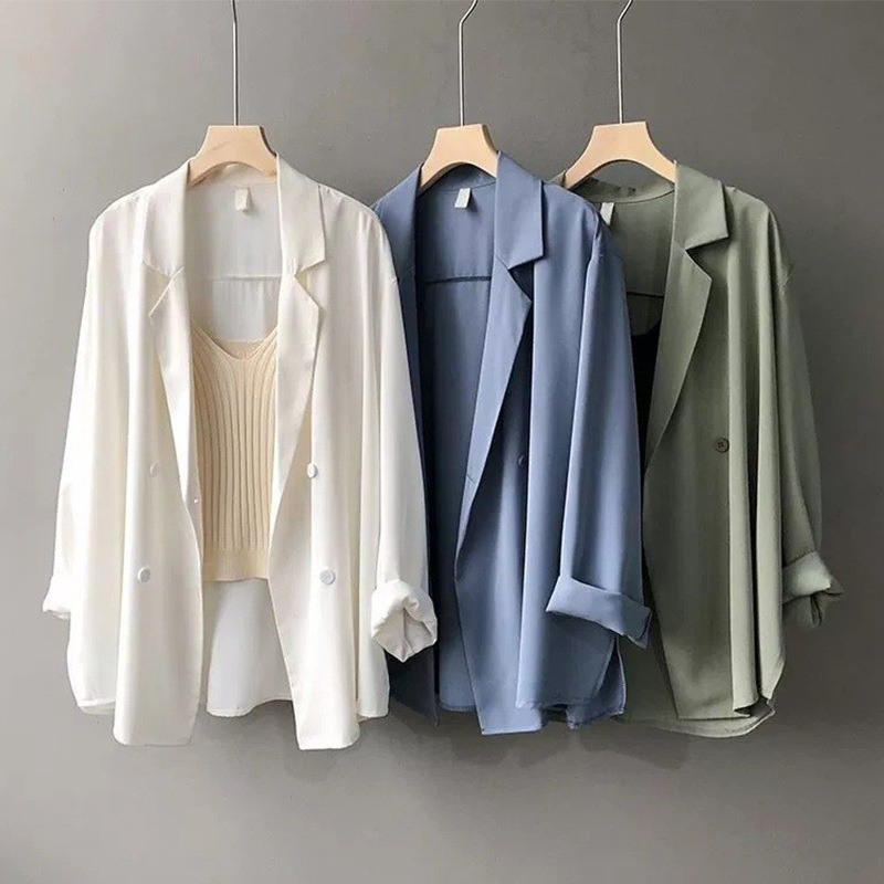 Blazer Women Oversized - Blus sifon lengan panjang wanita, pakaian