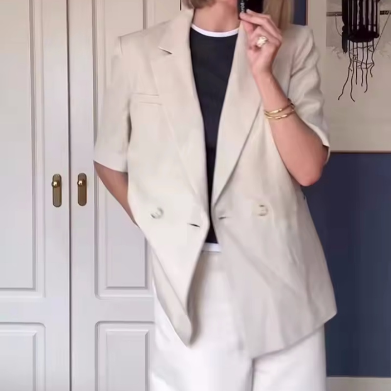 Blazer Lengan Pendek Berbahan  - Blazer Women Oversized ulasan dan harga