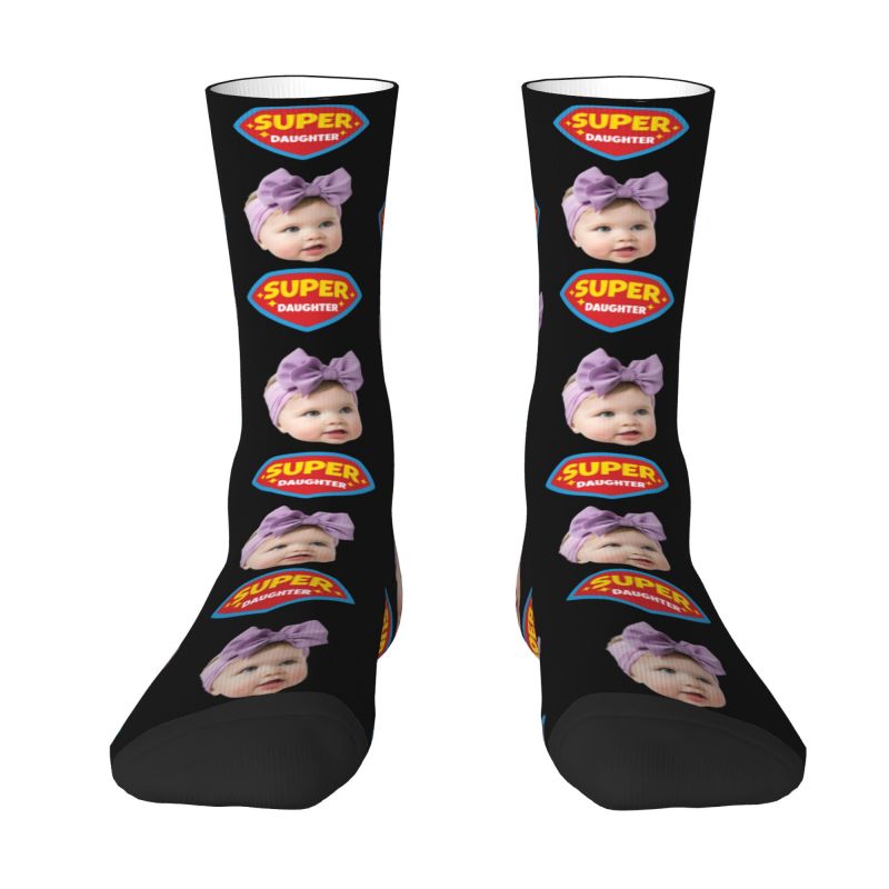 Kaos Kaki Custom Super Daugher - Women Fashion Designer Dresses Photos ulasan dan harga