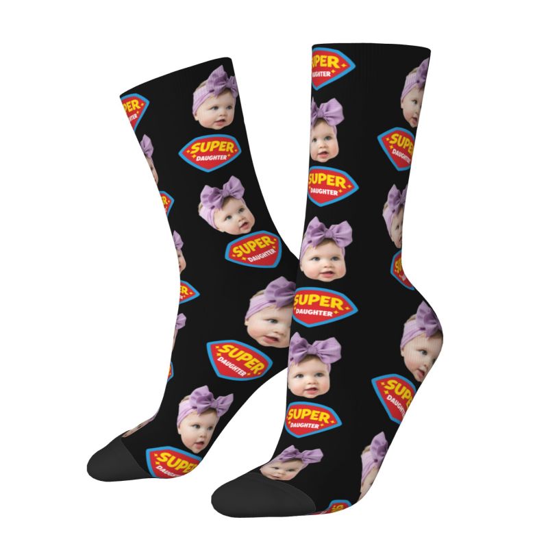 Kaos Kaki Custom Super Daugher - Women Fashion Designer Dresses Photos ulasan dan harga