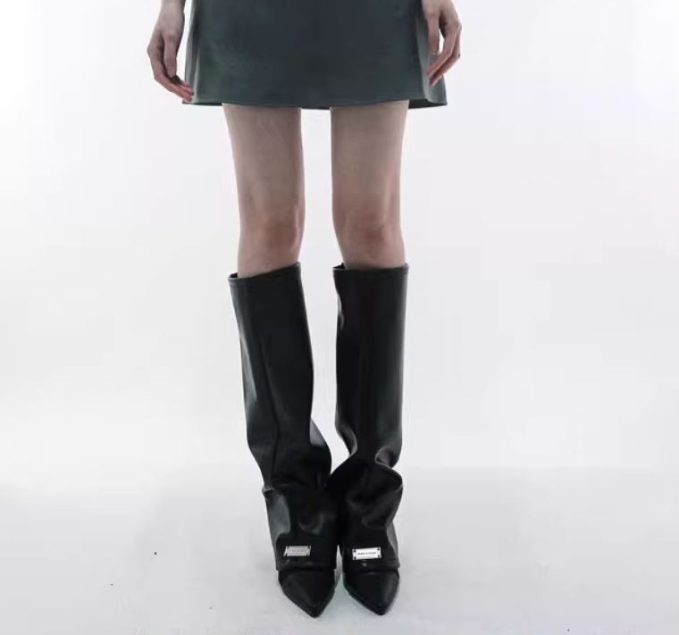 Kaus Kaki Selutut Kulit PU Wan - Women'S Fashion Leggings ulasan dan harga