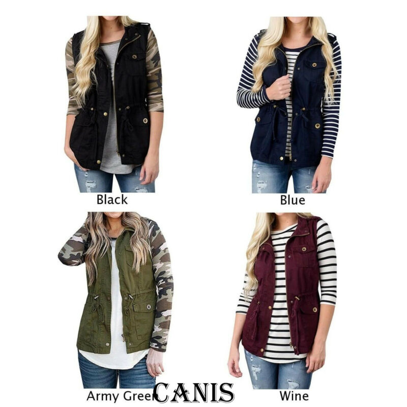 Fashion Wanita Rompi Olive Kar - Women'S Fashion Utility Vest ulasan dan harga