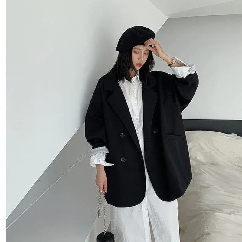Blazer cokelat Vintage wanita, - Blazer Women Oversized ulasan dan harga