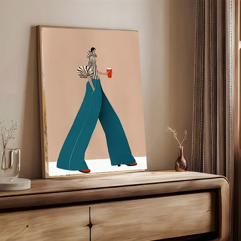 Poster Wanita Celana Biru Modi - Women Fashion Drawing ulasan dan harga