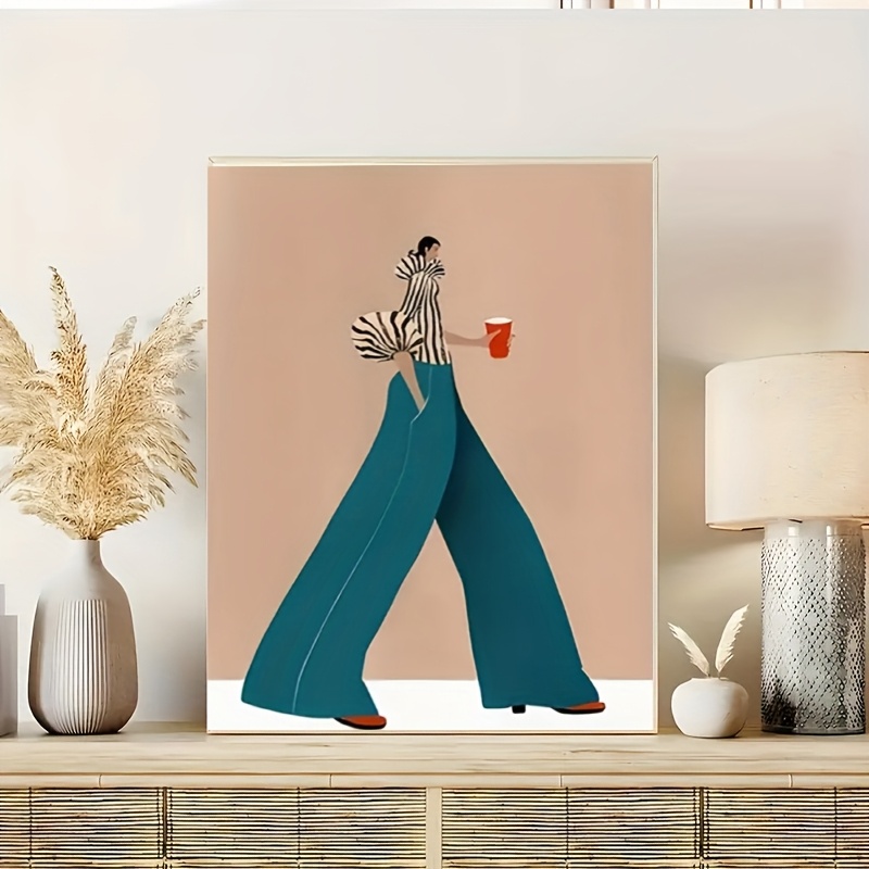 Poster Wanita Celana Biru Modi - Women Fashion Drawing ulasan dan harga