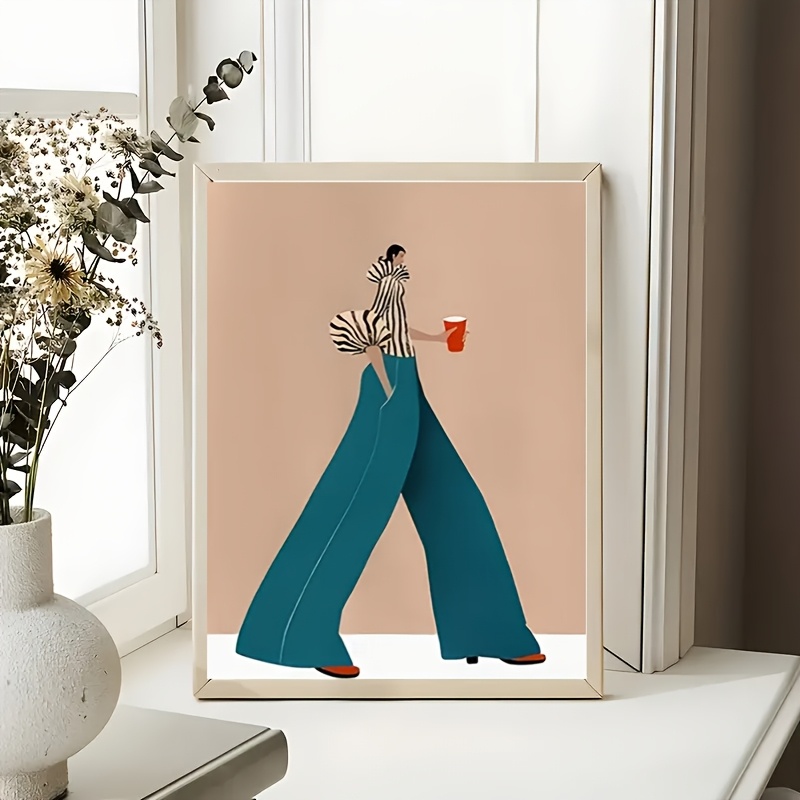 Poster Wanita Celana Biru Modi - Women Fashion Drawing ulasan dan harga